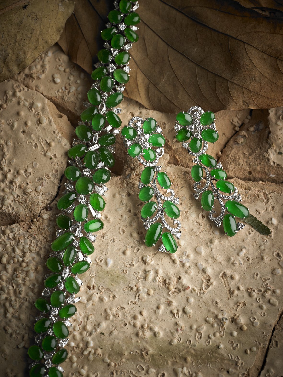 Jade Bracelet and Earrings
